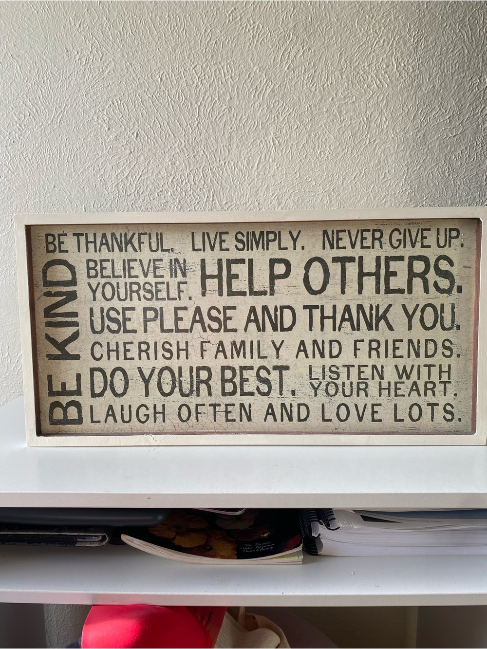 Inspirational 'Be Kind' Wall Sign – Neutral Black and Cream